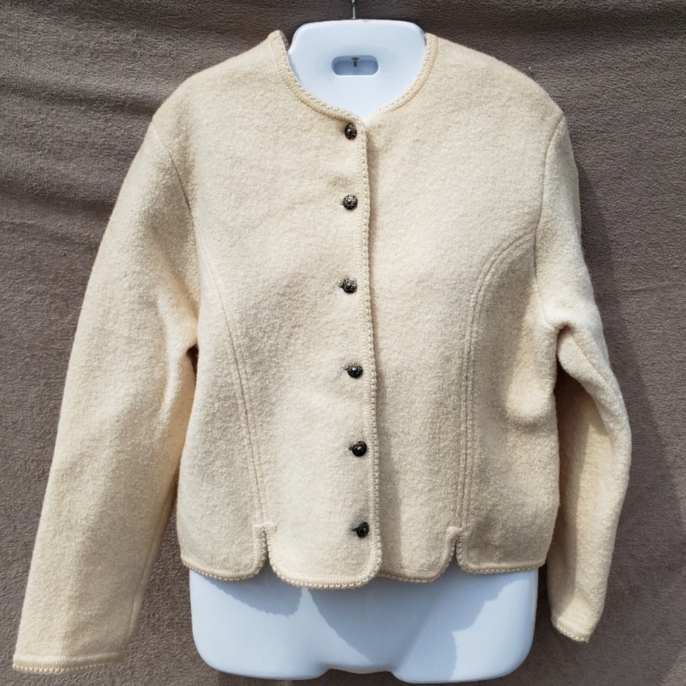 Orvis 100% Wool Jacket Sz 8 Cream